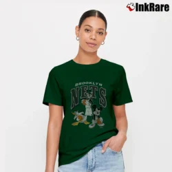 Women’s Brooklyn Nets Mickey Mouse Basketball Squad Signature T-Shirt in forest green | Soft, Flattering Fit