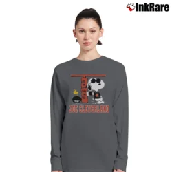 Women’s Browns Joe Cleveland 1970s 1980s Cleveland Browns Snoopy Long-Sleeve Top in charcoal | Sleek, Versatile, All-Season