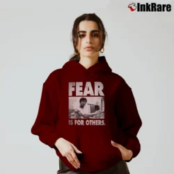 Women’s Bruce Fear Is For Others Quote Cozy Hoodie in maroon | Warm, Structured, Stylish