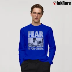 Men’s Bruce Fear Is For Others Quote Long-Sleeve Shirt in royal blue | Sleek, Lightweight, Year-Round Wear