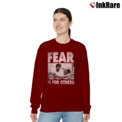 Women’s Bruce Fear Is For Others Quote Relaxed Sweatshirt in maroon | Soft, Laid-Back Vibe