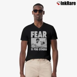 Men’s Bruce Fear Is For Others V-Neck Tee in black | Sharp, Breathable, Everyday Staple