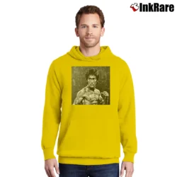 Men’s Bruce Lee Art Pullover Hoodie in yellow | Cozy, Durable, Modern Fit