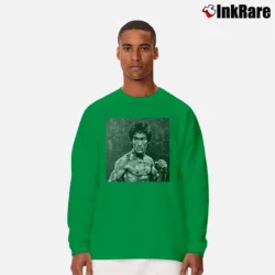 Men’s Bruce Lee Art Long-Sleeve Shirt in irish green | Sleek, Lightweight, Year-Round Wear