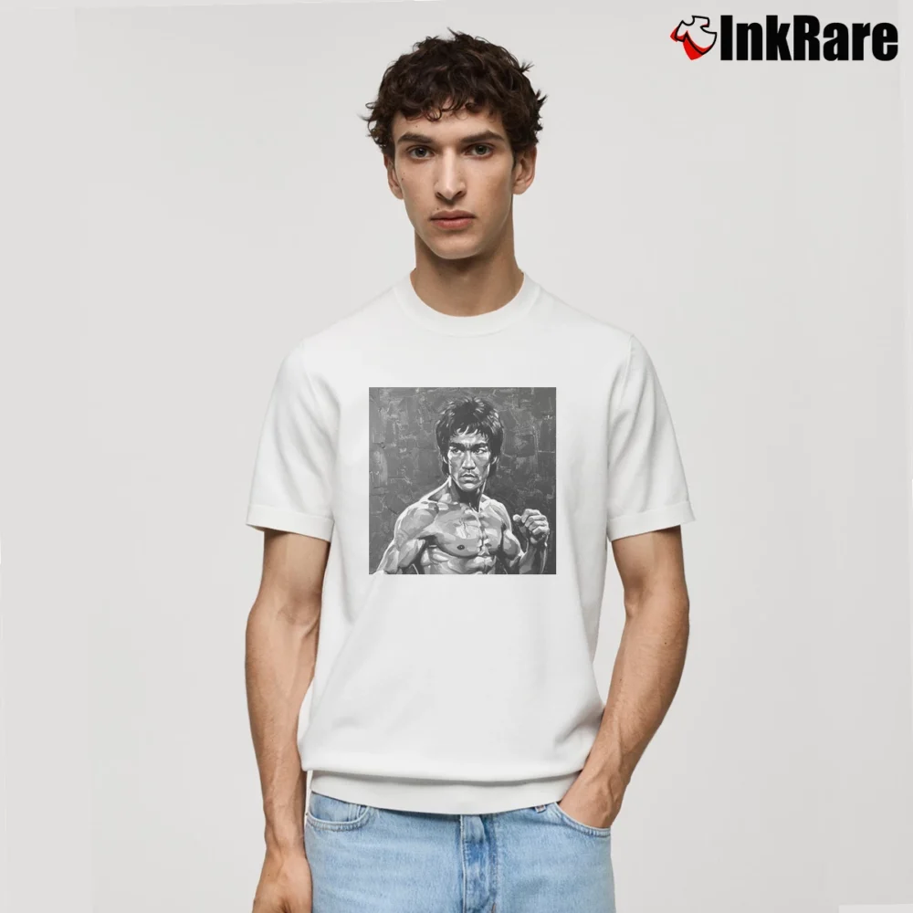 Men’s Bruce Lee Art Classic T-Shirt in white | Soft, Breathable Everyday Wear