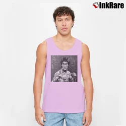 Men’s Bruce Lee Art Tank Top in light pink | Breathable, Active-Friendly Design