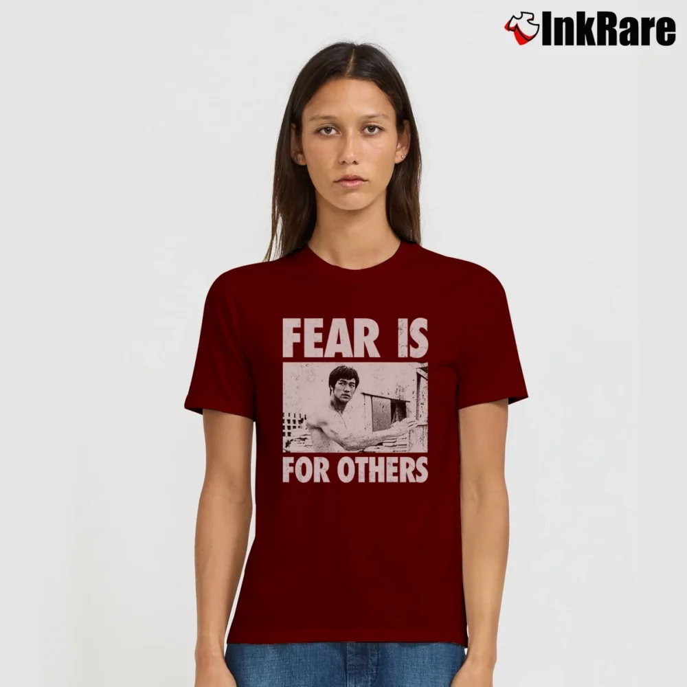 Women’s Bruce Lee Fear Is For Others Signature T-Shirt in maroon | Soft, Flattering Fit