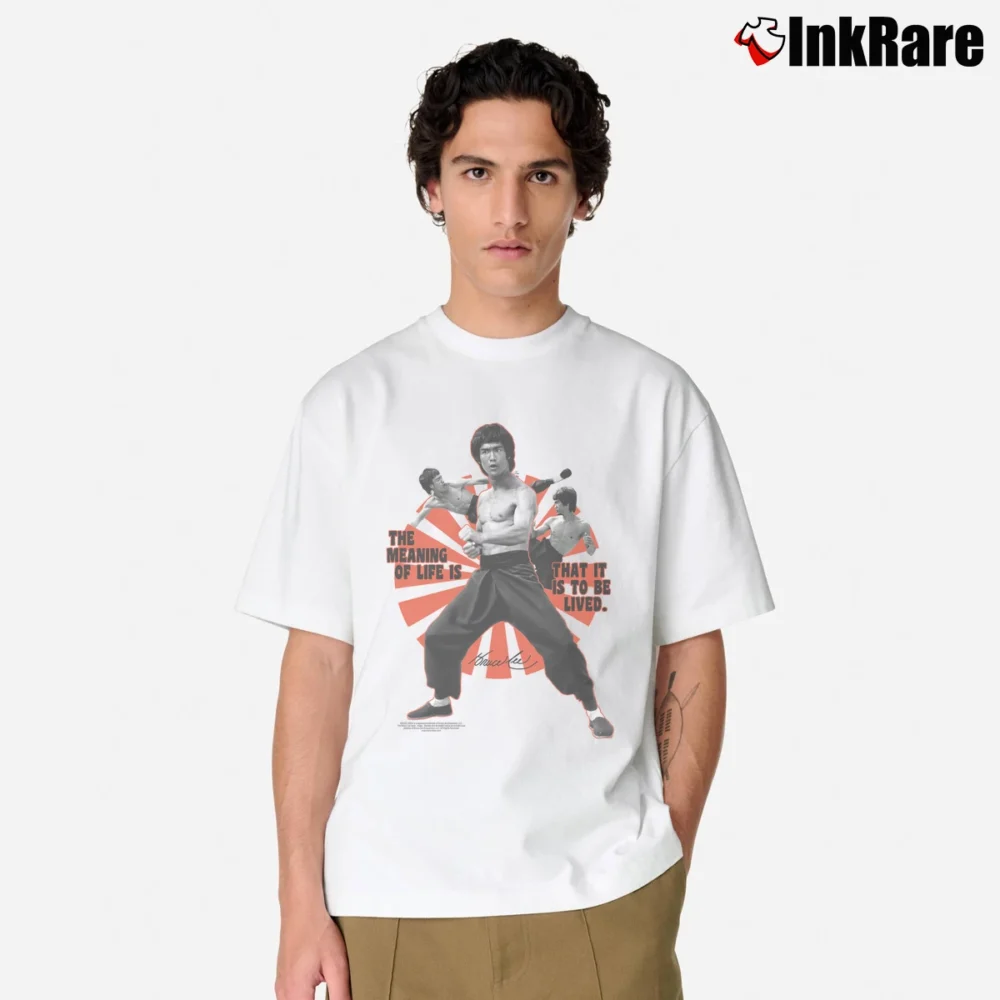Men’s Bruce Lee The Meaning Of Life Classic T-Shirt in white | Soft, Breathable Everyday Wear