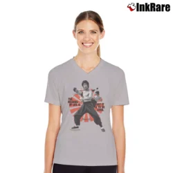 Women’s Bruce Lee The Meaning Of Life V-Neck Tee in sport grey | Chic Neckline, Soft Texture