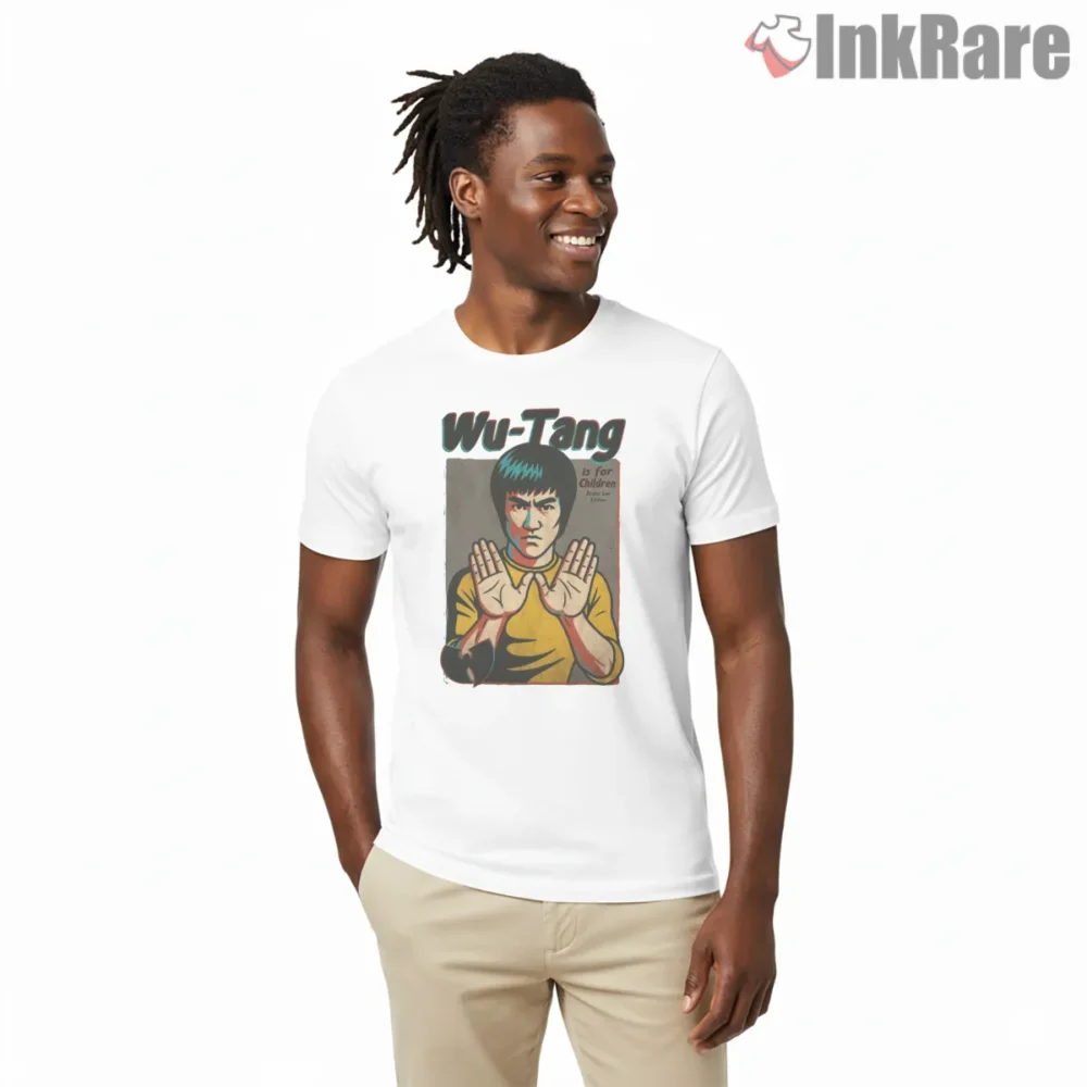 Bruce Lee Wu Tang Is For The Children Vintage Shirt on white short sleeve shirt for men graphic tee