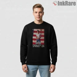 Bruce Springsteen Americana Flag Portrait Retro Shirt on graphic shirt for men graphic tee