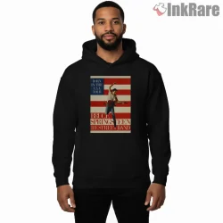 Bruce Springsteen Born In The Usa Tour Poster Retro Shirt on black hoodie for men graphic tee