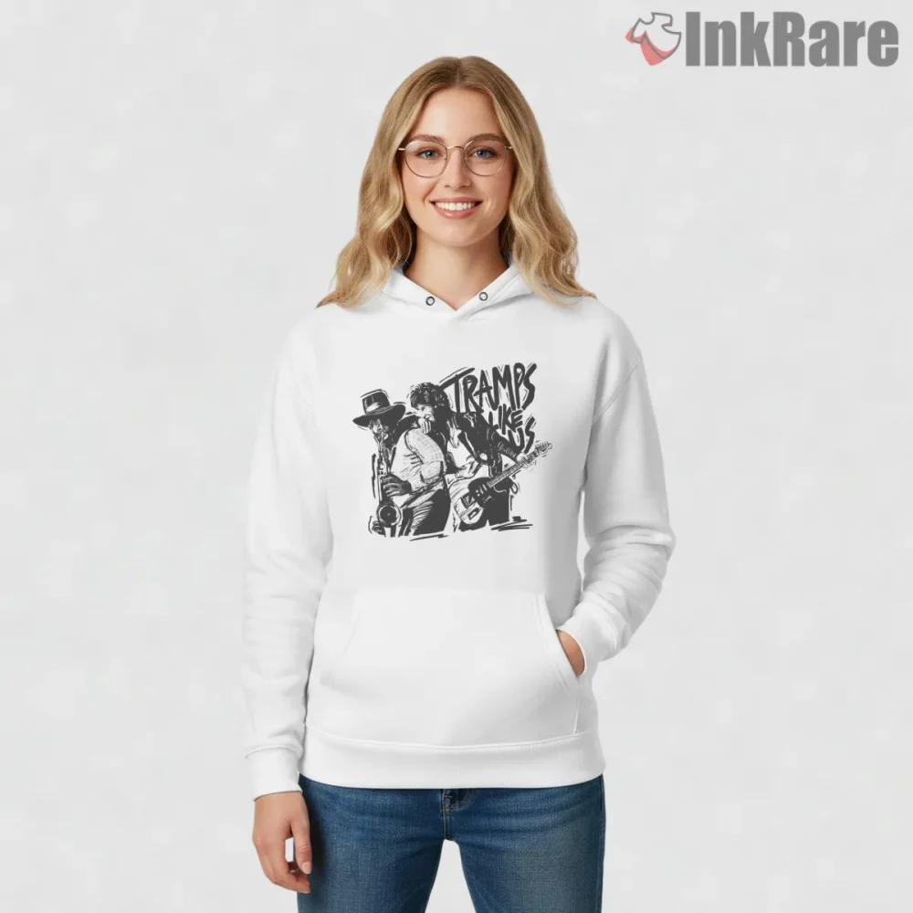 Bruce Springsteen Born To Run Sketch Band Performance Shirt on white hoodie for women graphic tee