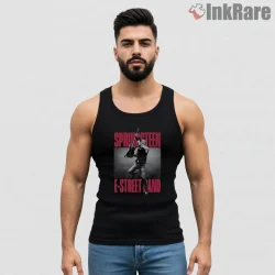 Bruce Springsteen E Street Band Jumping Performance Shirt on black tank top for men graphic tee