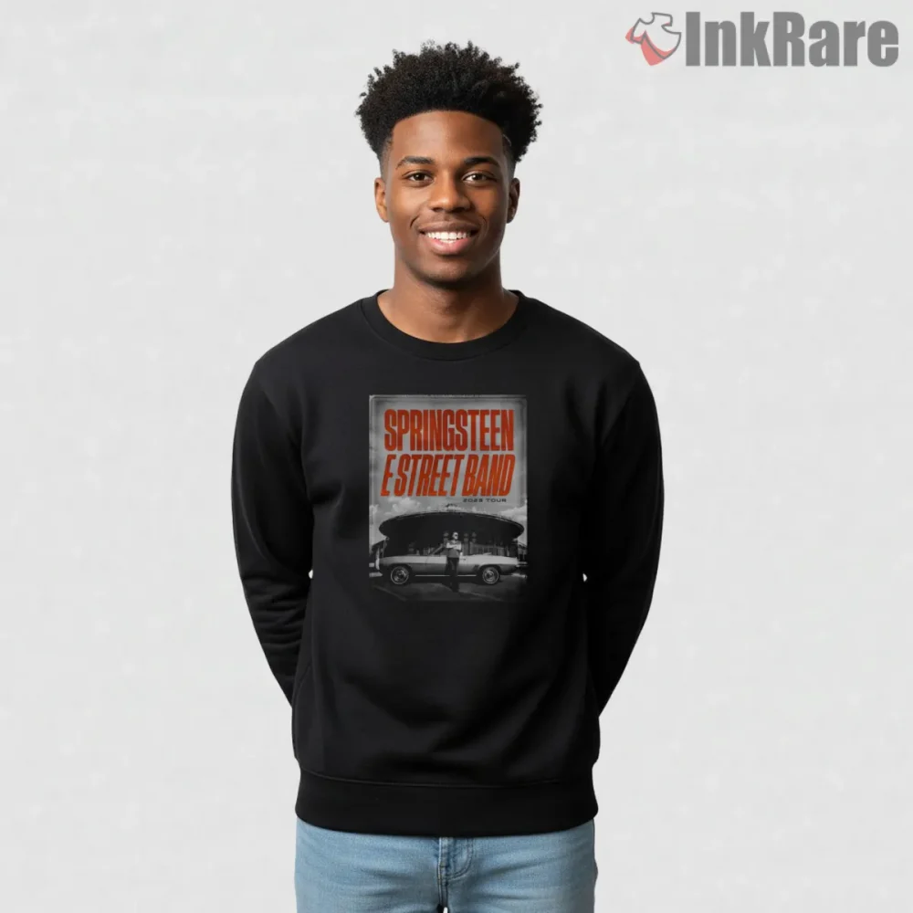 Bruce Springsteen E Street Band Tour Car Stage Poster Shirt on graphic shirt for men graphic tee
