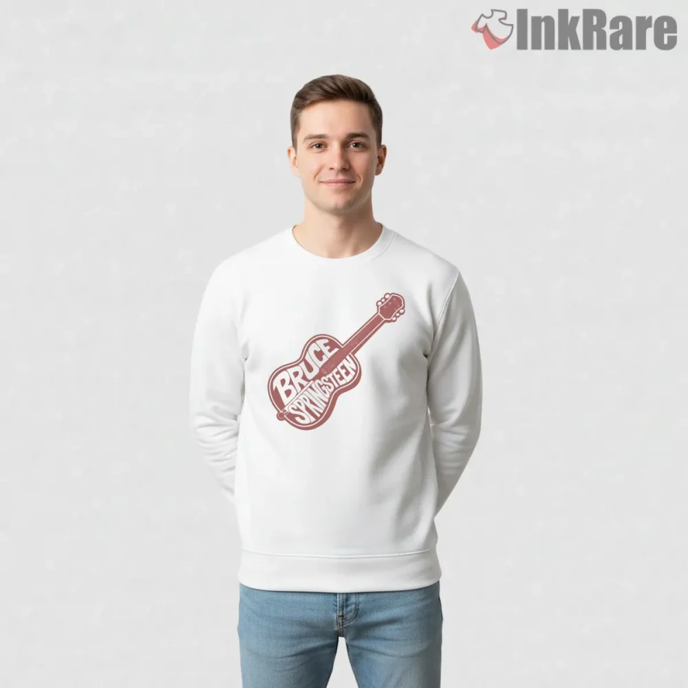 Bruce Springsteen Guitar Shape Logo Minimal Outline Shirt on graphic shirt for men graphic tee