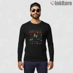Bruce Springsteen Land Of Hope And Dreams No Kings Tour Text Shirt on black long sleeve shirt for men graphic tee