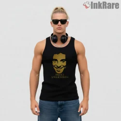 Bruce Springsteen Minimal Golden Portrait Vintage Shirt on black tank top for men graphic tee
