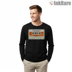 Bruce Springsteen Retro Cassette Tape Music Graphic Shirt on black long sleeve shirt for men graphic tee