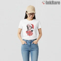 Bruce Springsteen Santa Claus Rock Holiday Performance Shirt on white short sleeve shirt for women graphic tee