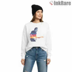 Bruce Springsteen Sunset Gradient Guitar Performance Shirt on graphic shirt for women graphic tee