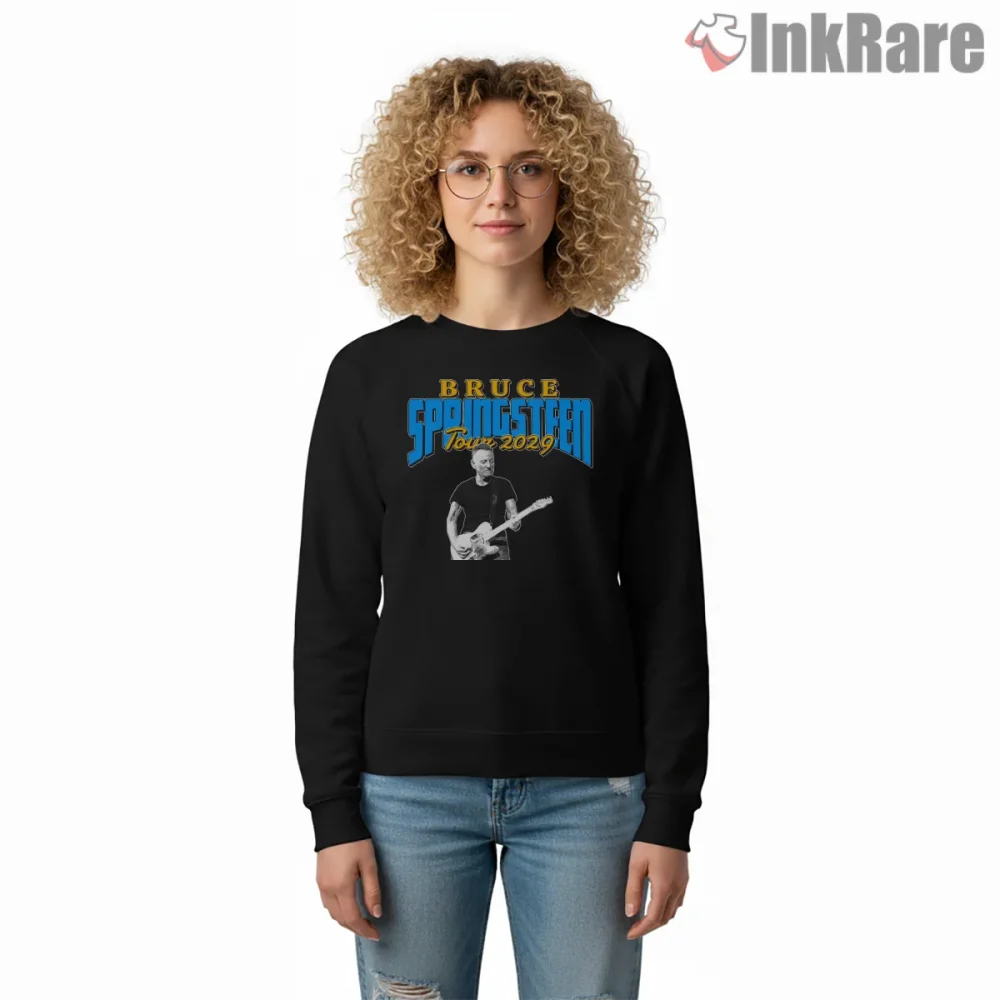 Bruce Springsteen Tour 2029 Bold Blue Retro Logo Shirt on graphic shirt for women graphic tee