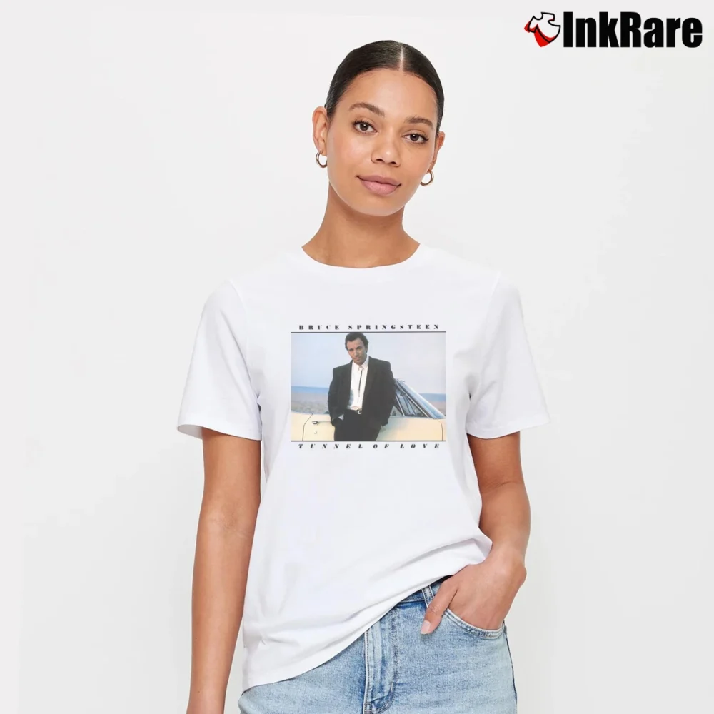 Women’s Bruce Springsteen Tunnel Of Love 1988 Signature T-Shirt in white | Soft, Flattering Fit