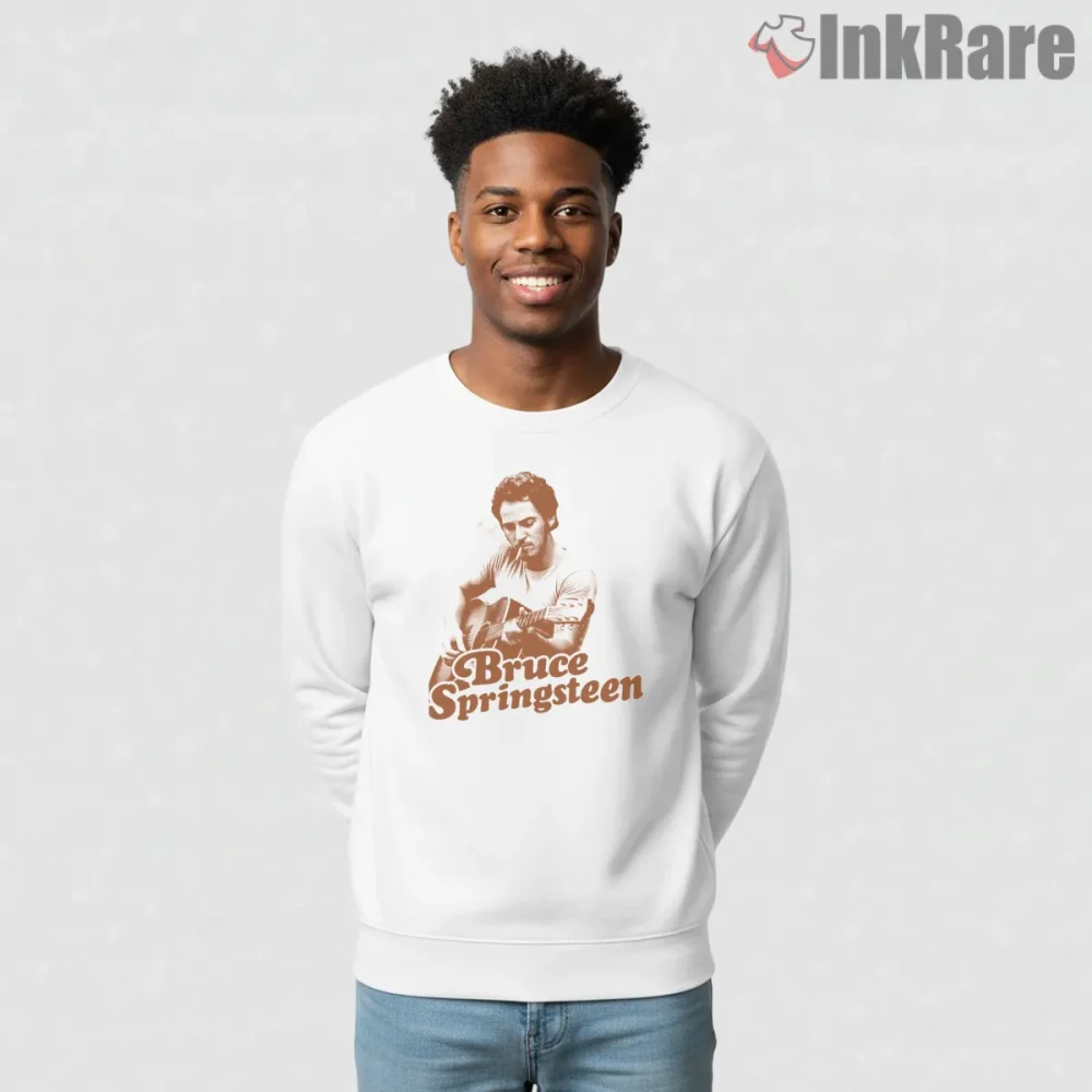Bruce Springsteen Vintage Acoustic Guitar Portrait Shirt on graphic shirt for men graphic tee