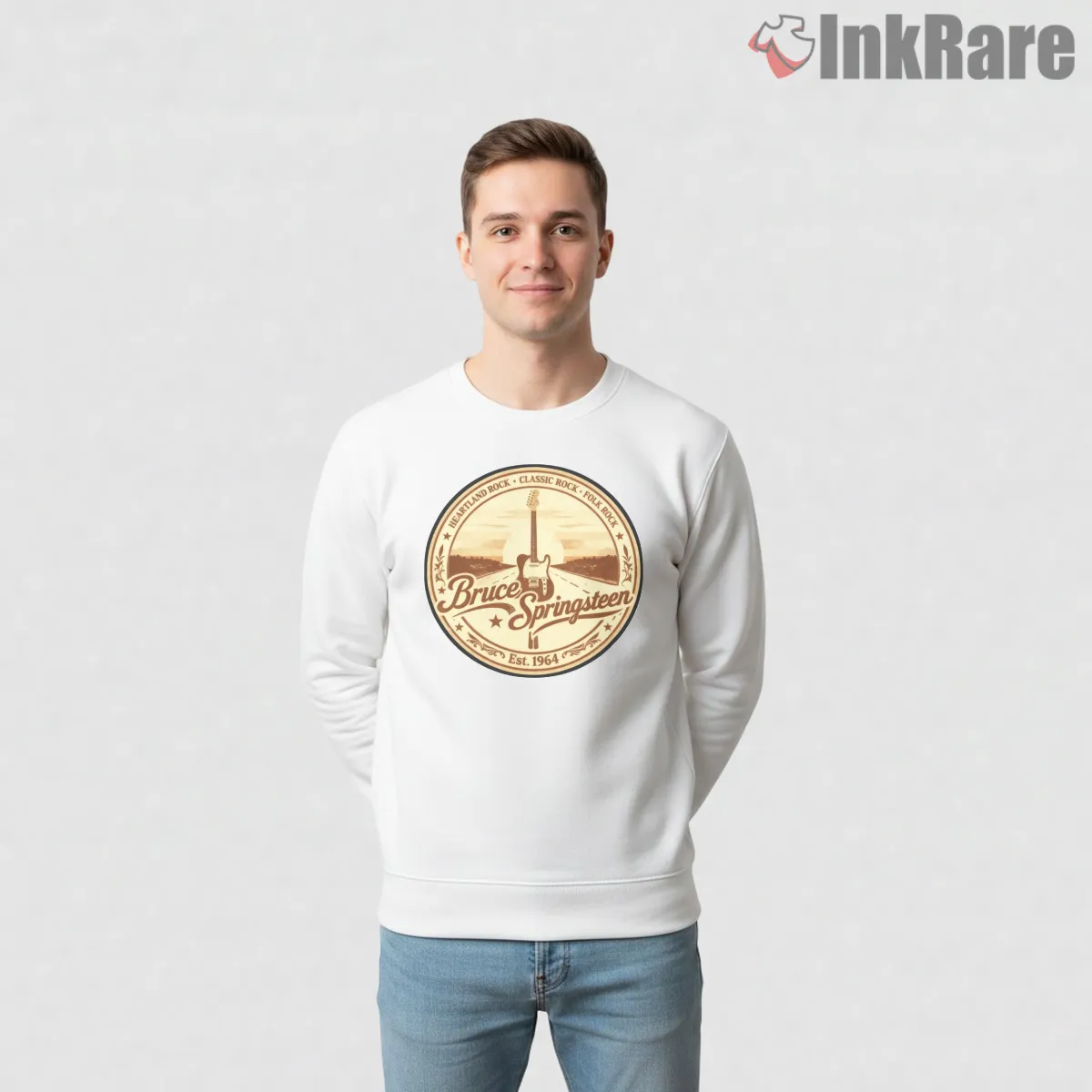 Bruce Springsteen Vintage Badge Guitar Emblem Shirt Bruce Springsteen Vintage Badge Guitar Emblem Shirt on graphic shirt for men graphic tee