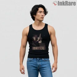Bruce Springsteen Vintage Concert Illustration Stage Shirt on black tank top for men graphic tee