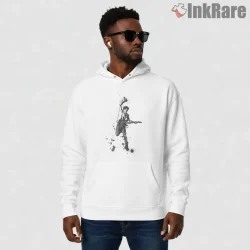 Bruce Springsteen Watercolor Splatter Guitar Silhouette Shirt on white hoodie for men graphic tee