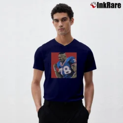 Men’s bruise smith football legend for American Football Fans V-Neck Tee in navy | Sharp, Breathable, Everyday Staple