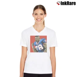 Women’s bruise smith football legend for American Football Fans V-Neck Tee in white | Chic Neckline, Soft Texture