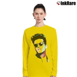 Women’s Bruno Mars Tribute Music Long-Sleeve Top in yellow | Sleek, Versatile, All-Season