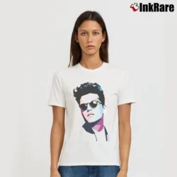 Women’s Bruno Mars Tribute Music Signature T-Shirt in white | Soft, Flattering Fit