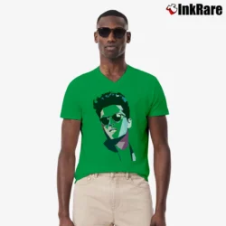 Men’s Bruno Mars Tribute Music V-Neck Tee in irish green | Sharp, Breathable, Everyday Staple