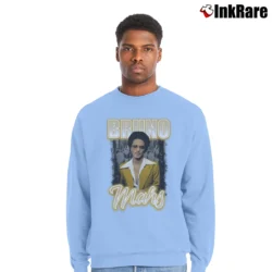Men’s Bruno Mars Yellow Suit Crewneck Sweatshirt in light blue | Cozy Fabric, Clean Style