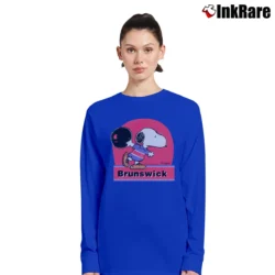 Women’s Brunswick Snoopy Bowling Peanuts Retro Tourist Long-Sleeve Top in royal blue | Sleek, Versatile, All-Season