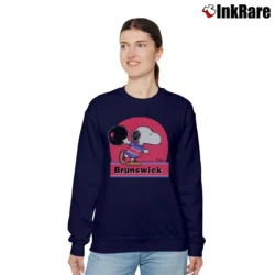 Women’s Brunswick Snoopy Bowling Peanuts Retro Tourist Relaxed Sweatshirt in navy | Soft, Laid-Back Vibe