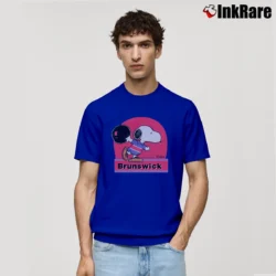 Men’s Brunswick Snoopy Bowling Peanuts Retro Tourist Classic T-Shirt in royal blue | Soft, Breathable Everyday Wear
