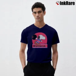 Men’s Brunswick Snoopy Bowling Peanuts Retro Tourist V-Neck Tee in navy | Sharp, Breathable, Everyday Staple