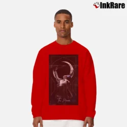 Men’s BTS Jimin The Moon Tarot Card Long-Sleeve Shirt in red | Sleek, Lightweight, Year-Round Wear