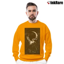 Men’s BTS Jimin The Moon Tarot Card Crewneck Sweatshirt in orange | Cozy Fabric, Clean Style