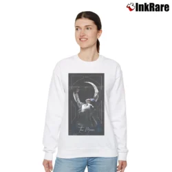 Women’s BTS Jimin The Moon Tarot Card Relaxed Sweatshirt in white | Soft, Laid-Back Vibe