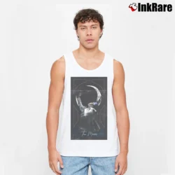 Men’s BTS Jimin The Moon Tarot Card Tank Top in white | Breathable, Active-Friendly Design