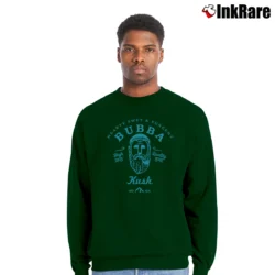 Men’s Bubba Kush Cannabis Strain Crewneck Sweatshirt in forest green | Cozy Fabric, Clean Style