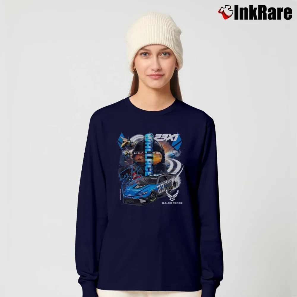 Women’s bubba wallace us air force car for NASCAR Fans Long-Sleeve Top in navy | Sleek, Versatile, All-Season
