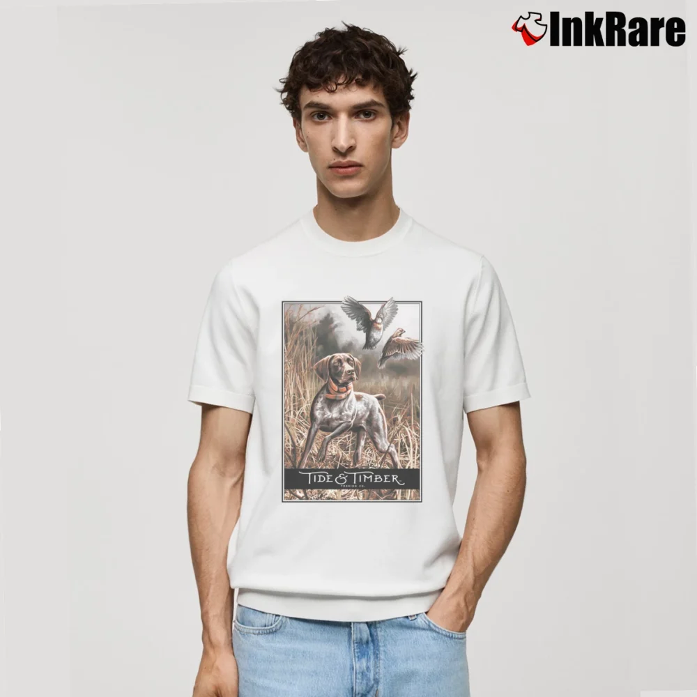 Men’s Buckwear Tide And Timber Pointer Classic T-Shirt in white | Soft, Breathable Everyday Wear