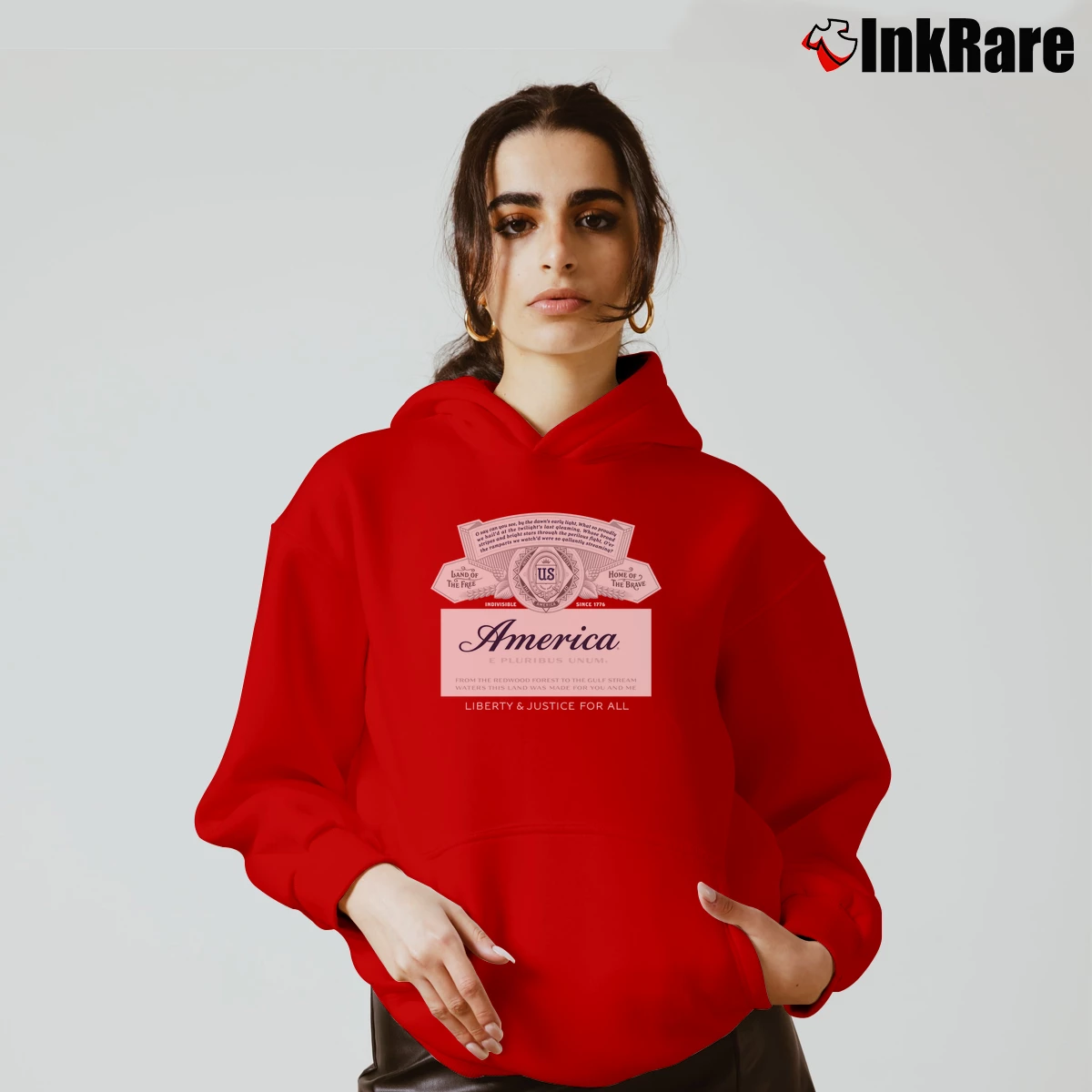 Budweiser America Women’s Cozy Hoodie in red – Urban Chic Women’s Budweiser America Cozy Hoodie in red | Warm, Structured, Stylish
