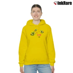 Women’s Budweiser Frogs Mascot 90s King Of Beers Cozy Hoodie in yellow | Warm, Structured, Stylish